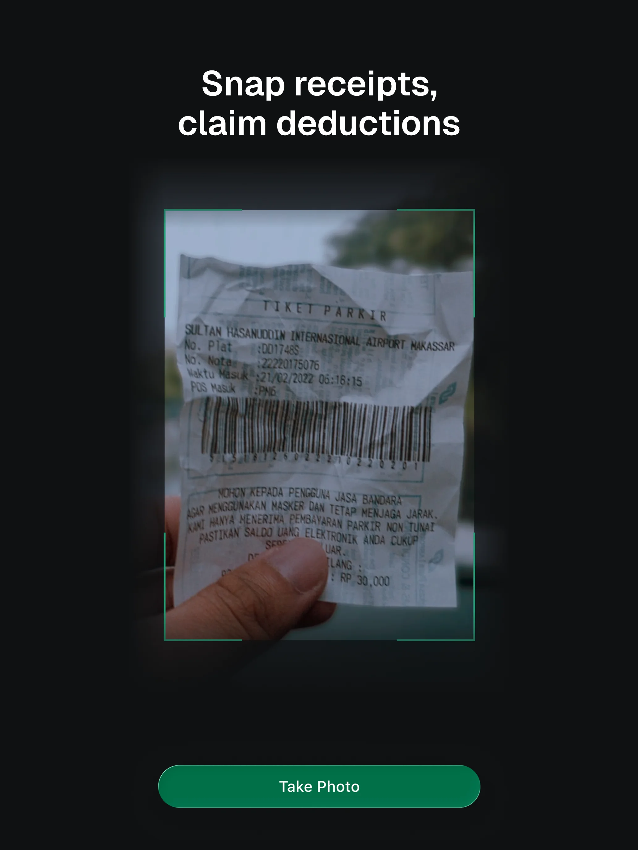 Record expenses in seconds with receipt scanning